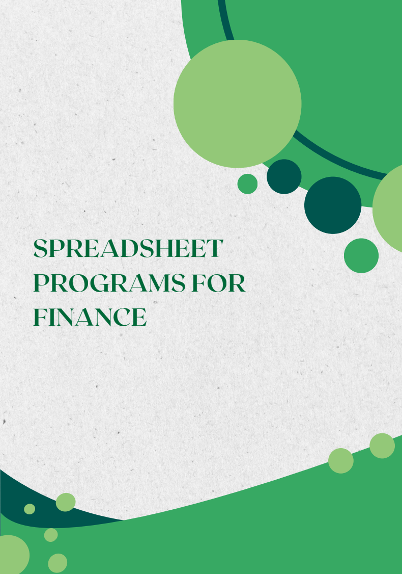 Spreadsheet programs for finance